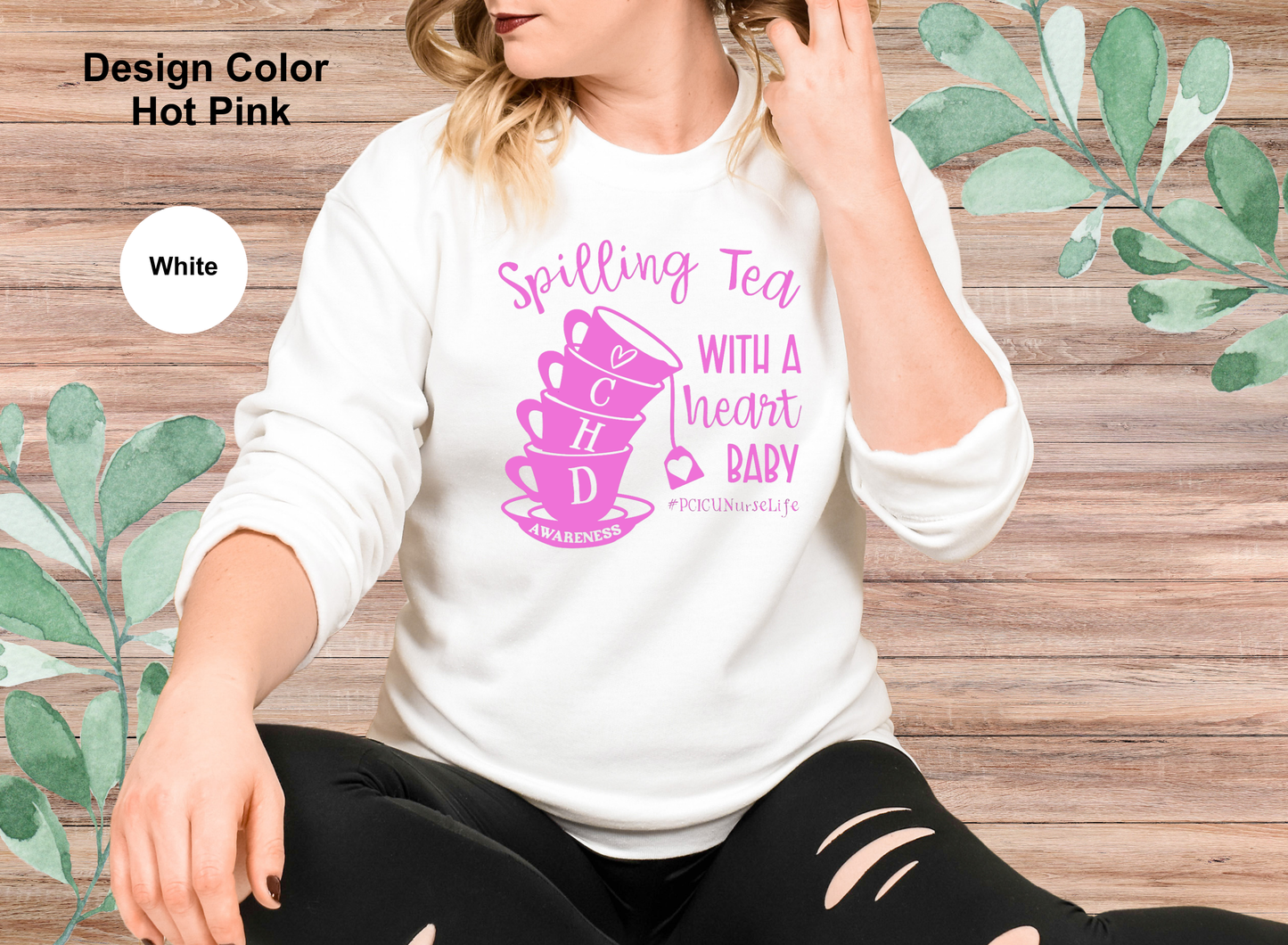 Spillin' Tea-CHD Awareness Sweatshirt