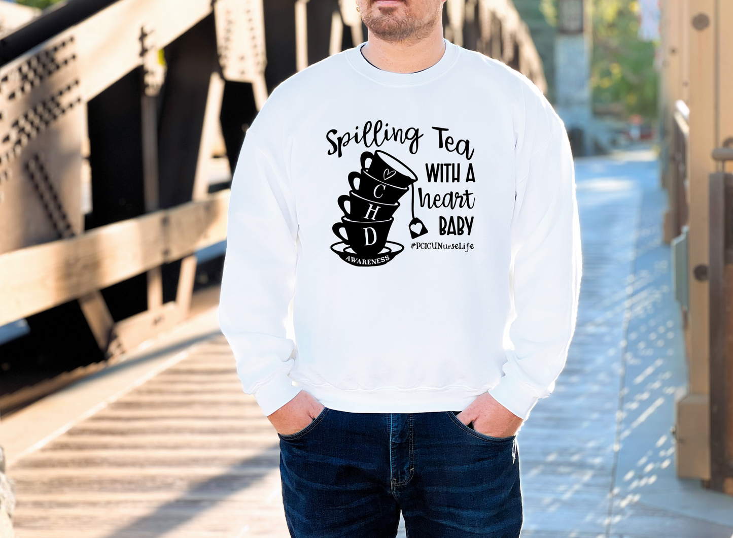 Spillin' Tea-CHD Awareness Sweatshirt