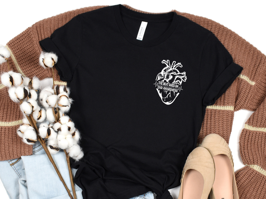 CHD Graphic Tee – Human Heart -The Beat Goes On Awareness Shirt | Celebrate Strength & Resilience in Comfort-For Heart Moms-CHD Families and Supporters-Cardiac Healthcare Workers