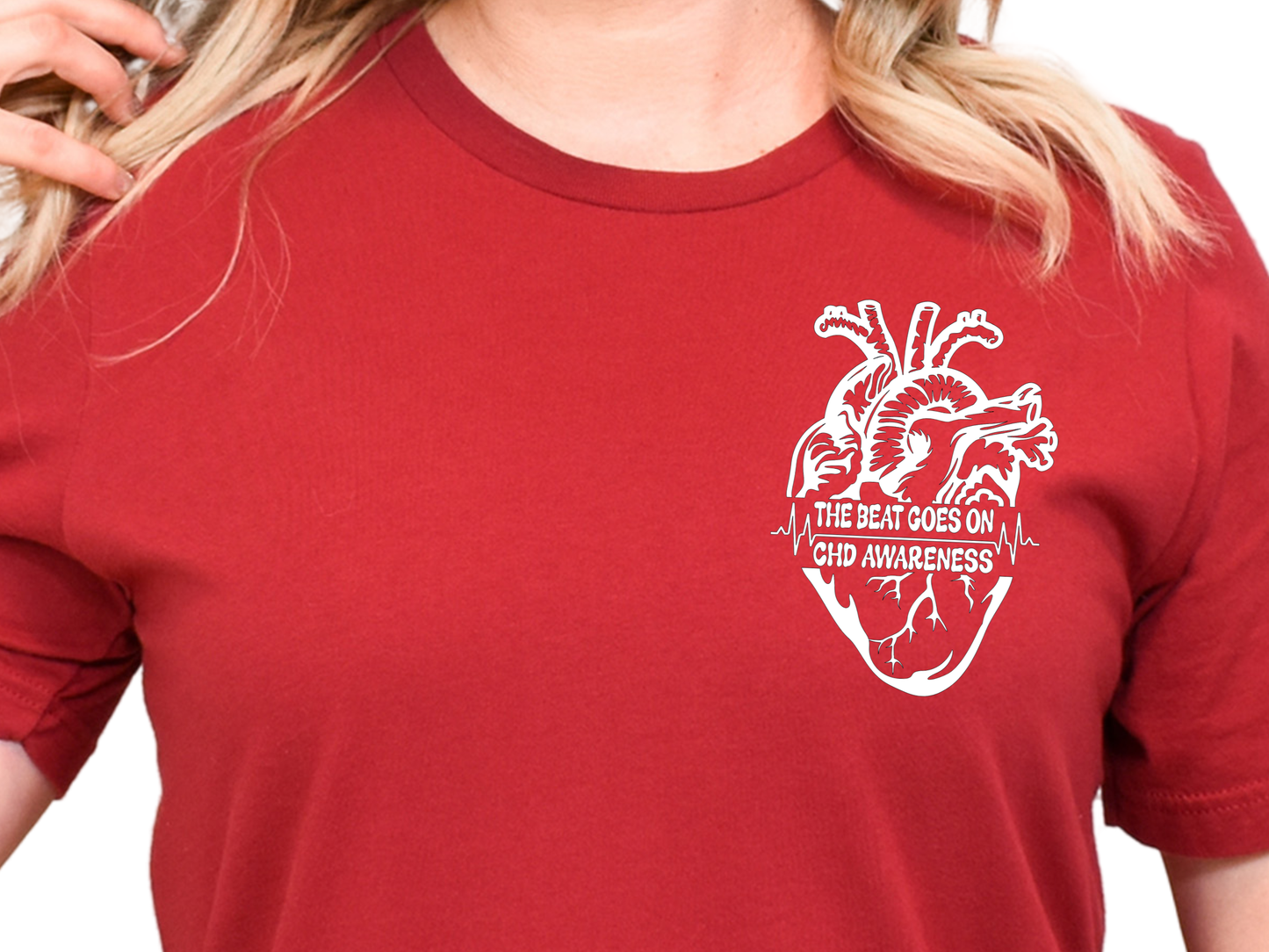 CHD Graphic Tee – Human Heart -The Beat Goes On Awareness Shirt | Celebrate Strength & Resilience in Comfort-For Heart Moms-CHD Families and Supporters-Cardiac Healthcare Workers