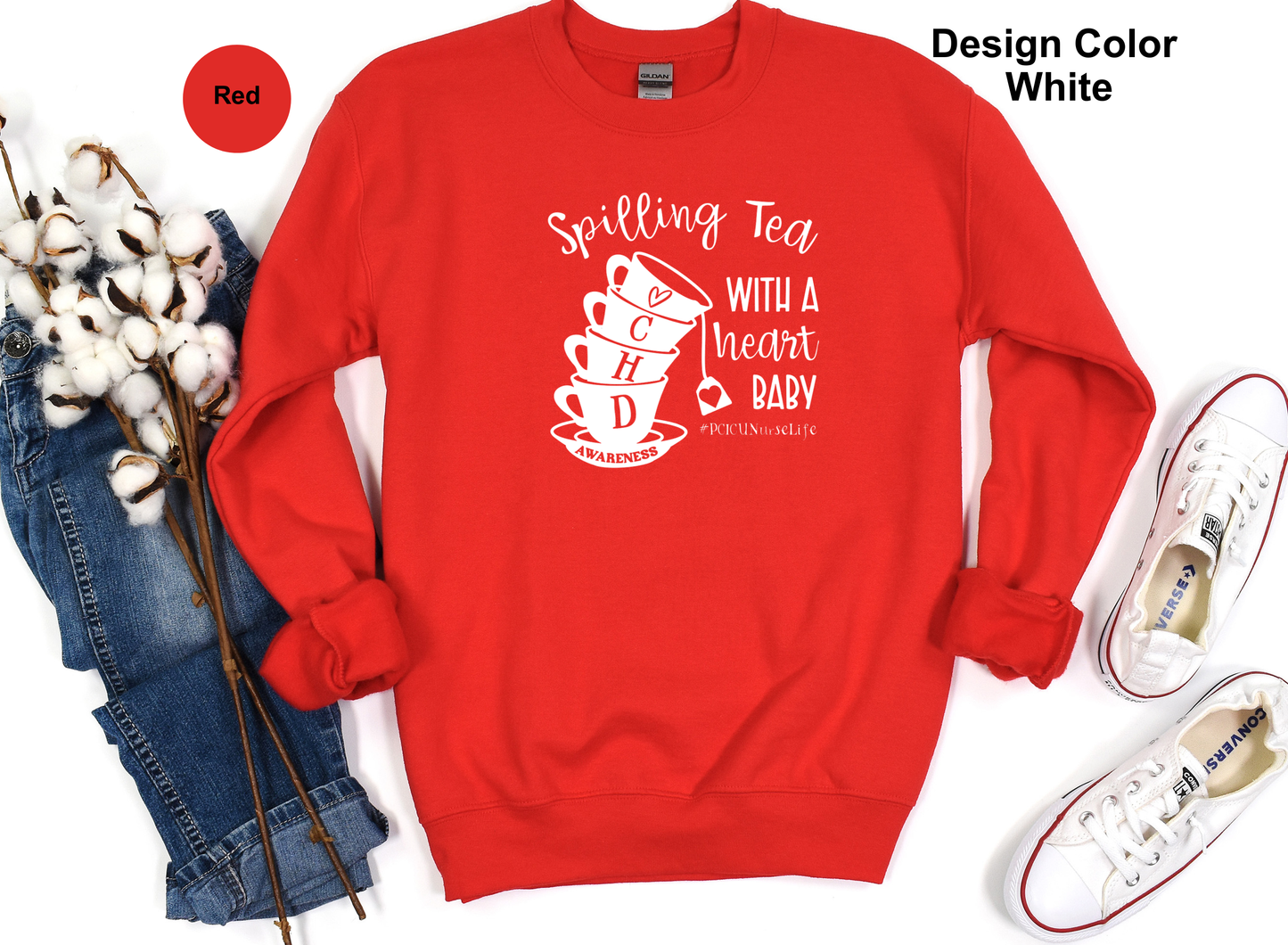 Spillin' Tea-CHD Awareness Sweatshirt