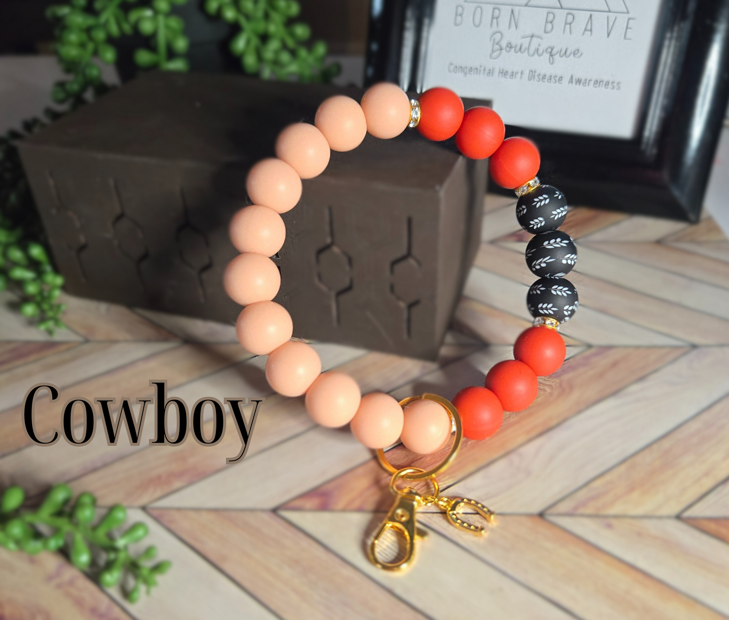 Wristlet-Silicone Beads-Cowboy