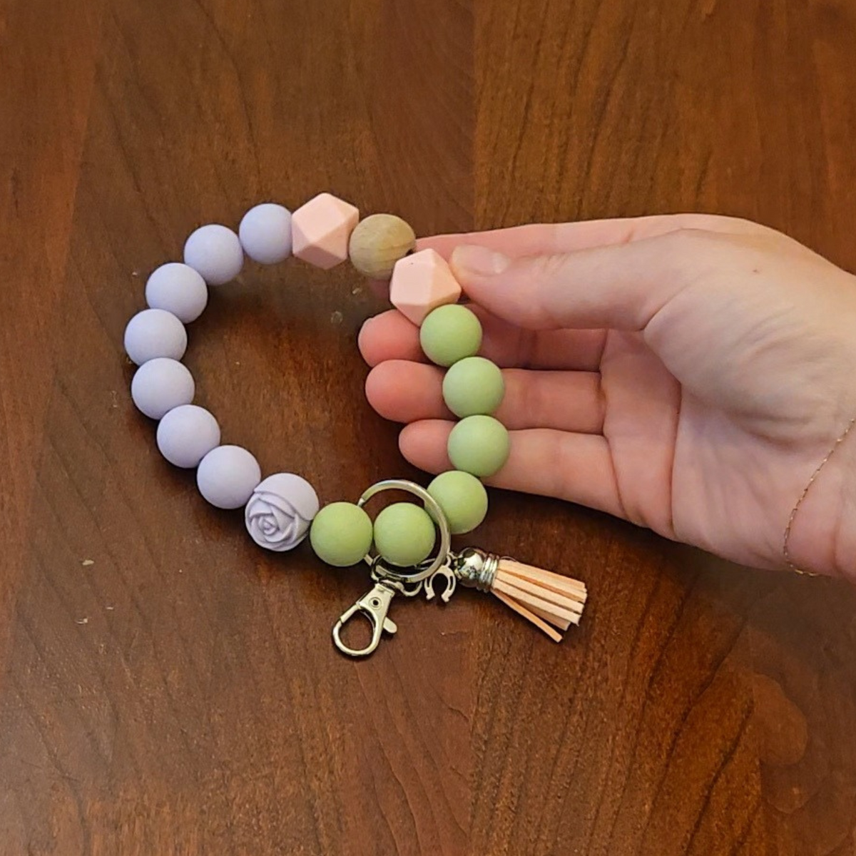 Silicone Elastic Wristlet Keychain|Summer Bloom