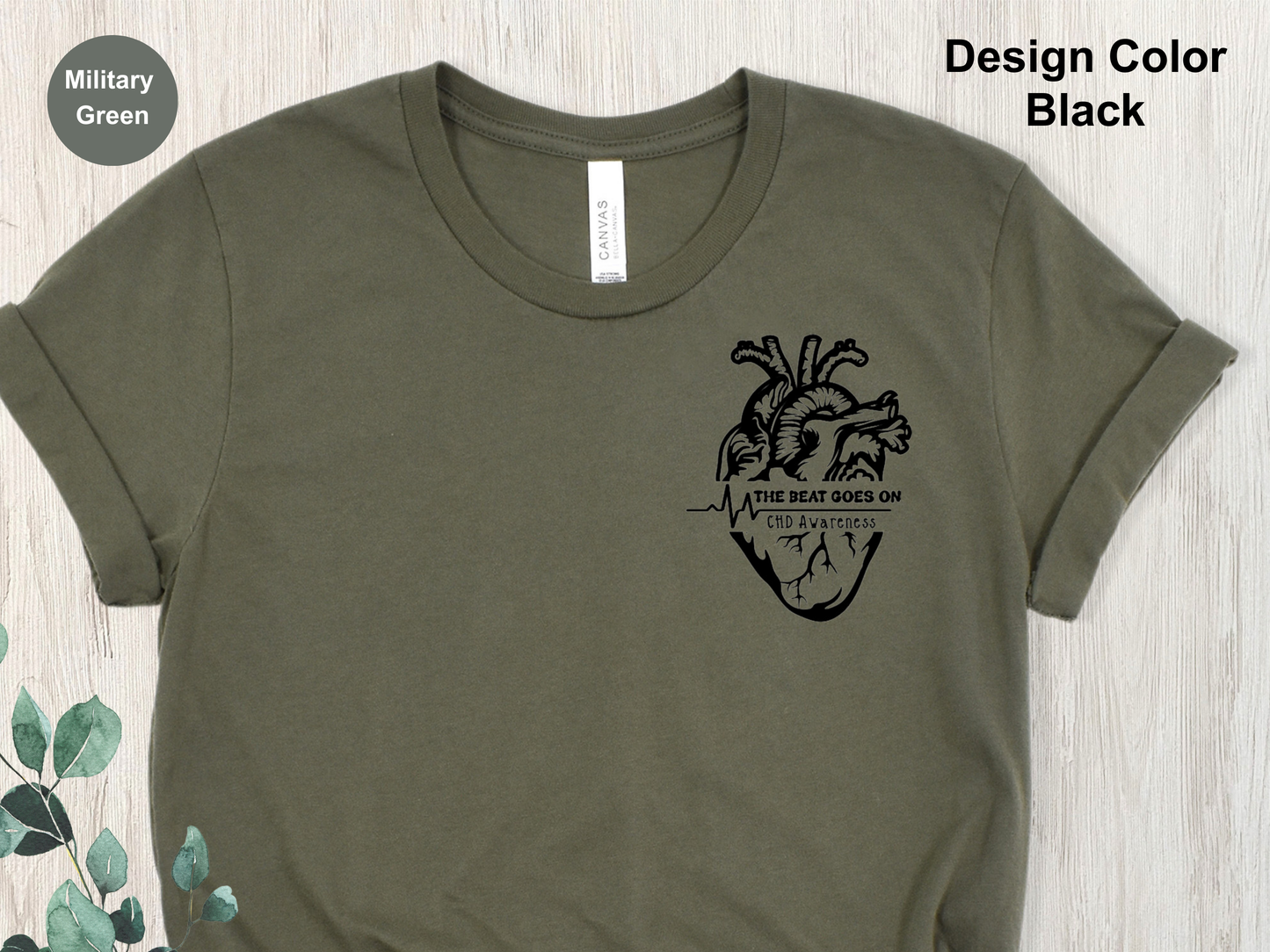 The Beat Goes On-CHD Awareness T-Shirt-Left Chest Placement
