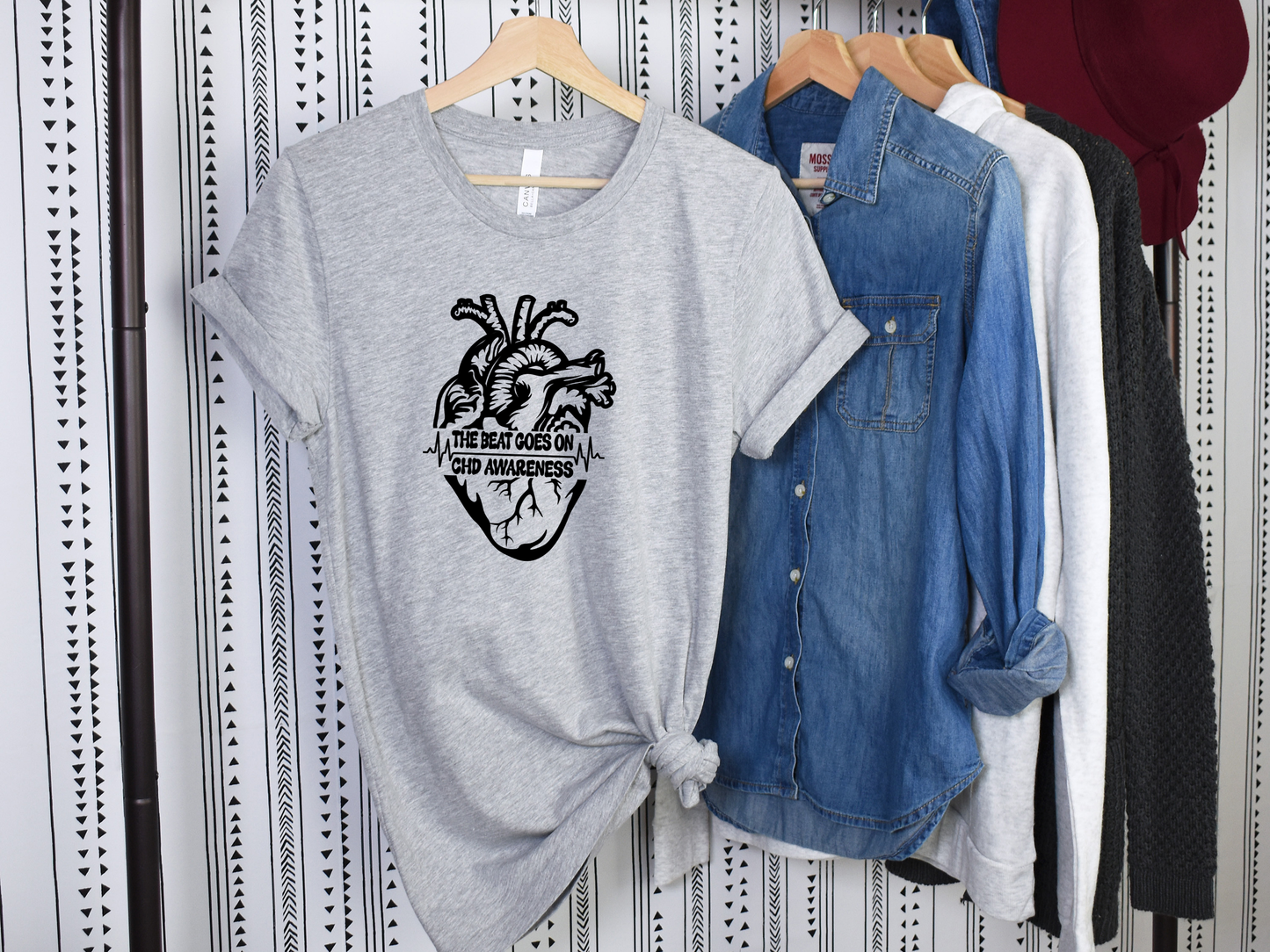 CHD Graphic Tee – Human Heart -The Beat Goes On Awareness Shirt | Celebrate Strength & Resilience in Comfort-For Heart Moms-CHD Families and Supporters-Cardiac Healthcare Workers