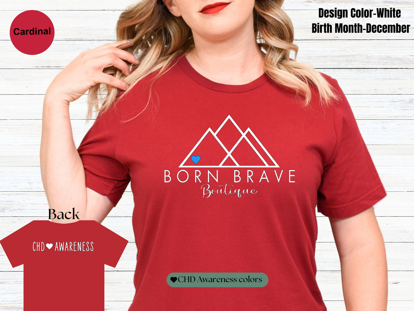 Born Brave Boutique Logo Tee – Personalized Heart Color