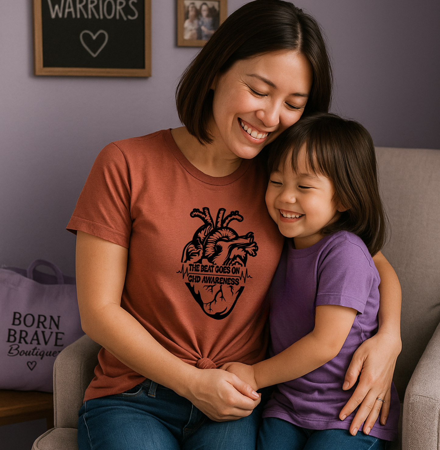 CHD Graphic Tee – Human Heart -The Beat Goes On Awareness Shirt | Celebrate Strength & Resilience in Comfort-For Heart Moms-CHD Families and Supporters-Cardiac Healthcare Workers