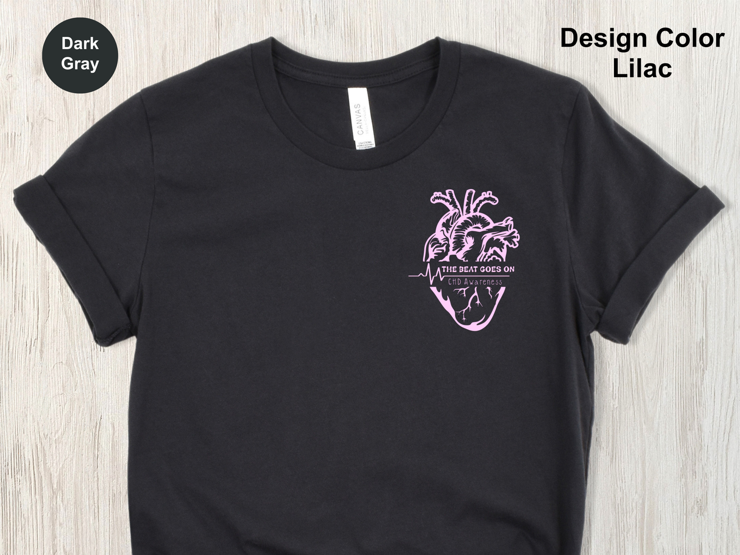 The Beat Goes On-CHD Awareness T-Shirt-Left Chest Placement
