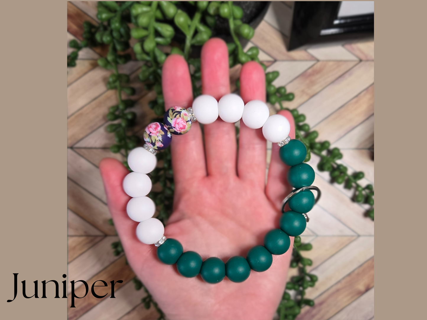 Wristlet-Silicone Beads-Juniper
