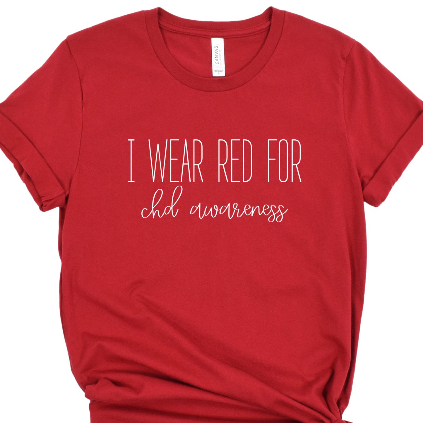 Heart Month Family Tee– I Wear Red for CHD Awareness