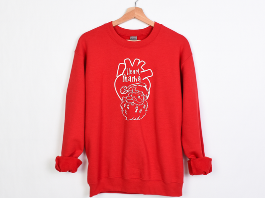 Christmas CHD Awareness Sweatshirt-Santa-Heart Mama