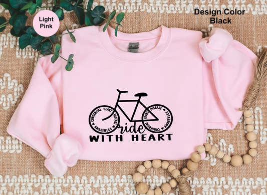 Ride With Heart – CHD Awareness Sweatshirt for Heart Disease Supporters