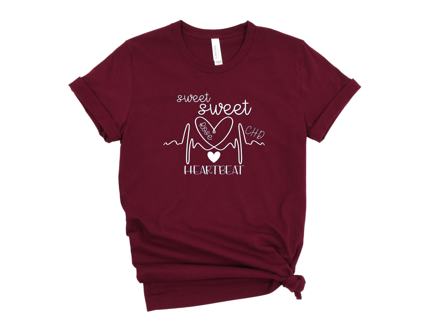 CHD Awareness Shirt for Moms – Premium Bella Canvas Comfort | Wear Your Child's Heart Beat with Pride | Sweet Sweet Heartbeat