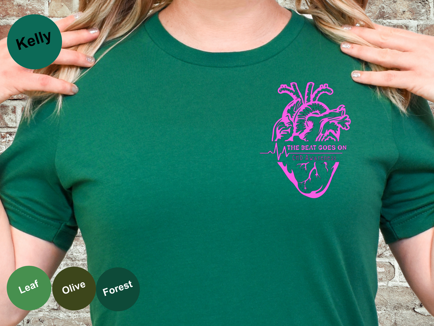 The Beat Goes On-CHD Awareness T-Shirt-Left Chest Placement