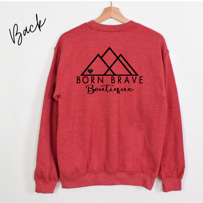 I Wear Red For | Personalized Heart Warrior Name-Sweatshirt for Grandma