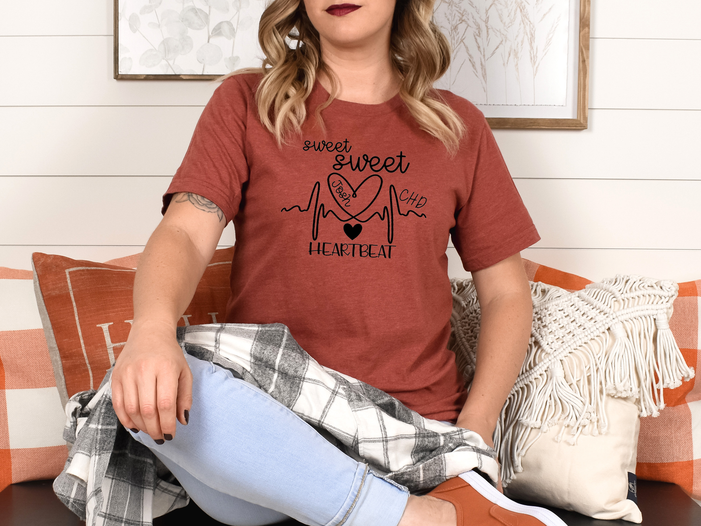 CHD Awareness Shirt for Moms – Premium Bella Canvas Comfort | Wear Your Child's Heart Beat with Pride | Sweet Sweet Heartbeat
