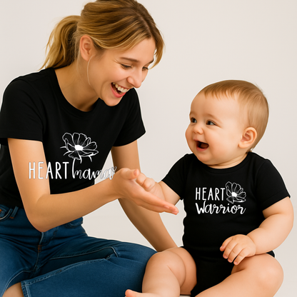 Heart Mama+Heart Warrior-Mommy & Me Onesie Set | Shirts Made for Matching Memories