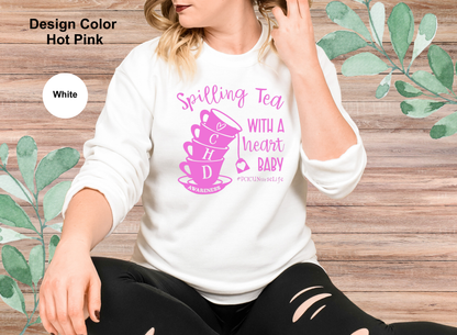 Spillin' Tea-CHD Awareness Sweatshirt