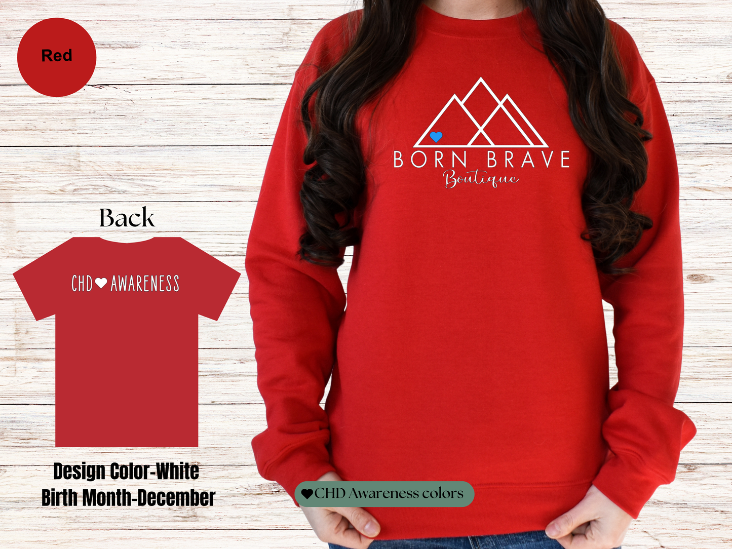 Born Brave Boutique Logo Sweatshirt – Personalized Heart Color