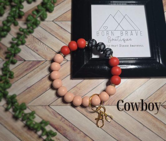 Wristlet-Silicone Beads-Cowboy