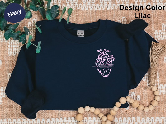 The Beat Goes On-CHD Awareness-Sweatshirt-Left Chest Placement