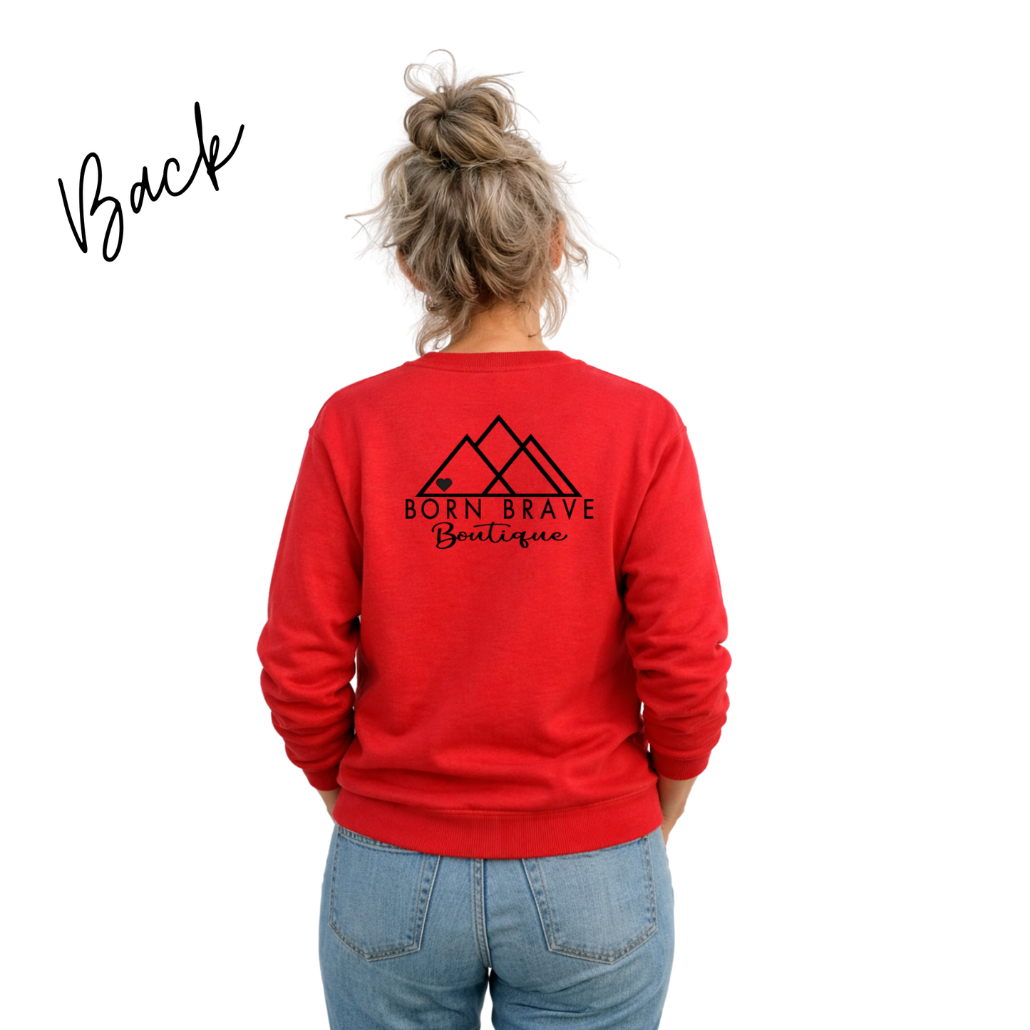 I Wear Red For CHD Awareness Sweatshirt – Gildan Crewneck for Grandma