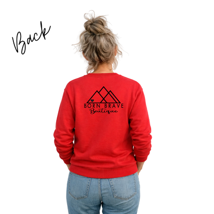 I Wear Red For CHD Awareness Sweatshirt – Gildan Crewneck for Grandma