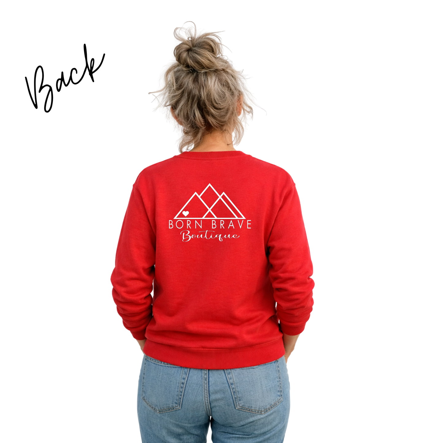 I Wear Red For | Personalized Heart Warrior Name-Sweatshirt for Grandma