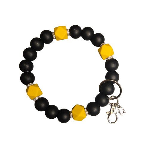 Silicone Wristlet Keychain|Nylon Cord|Bumble Bee