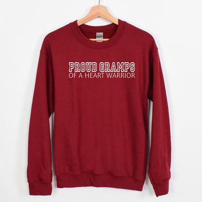 Heart Warrior Grandpa Sweatshirt – Personalized Gildan Crewneck | CHD Awareness