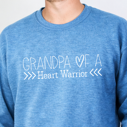 Heart Warrior Grandpa Sweatshirt – Personalized Gildan Crewneck | CHD Awareness