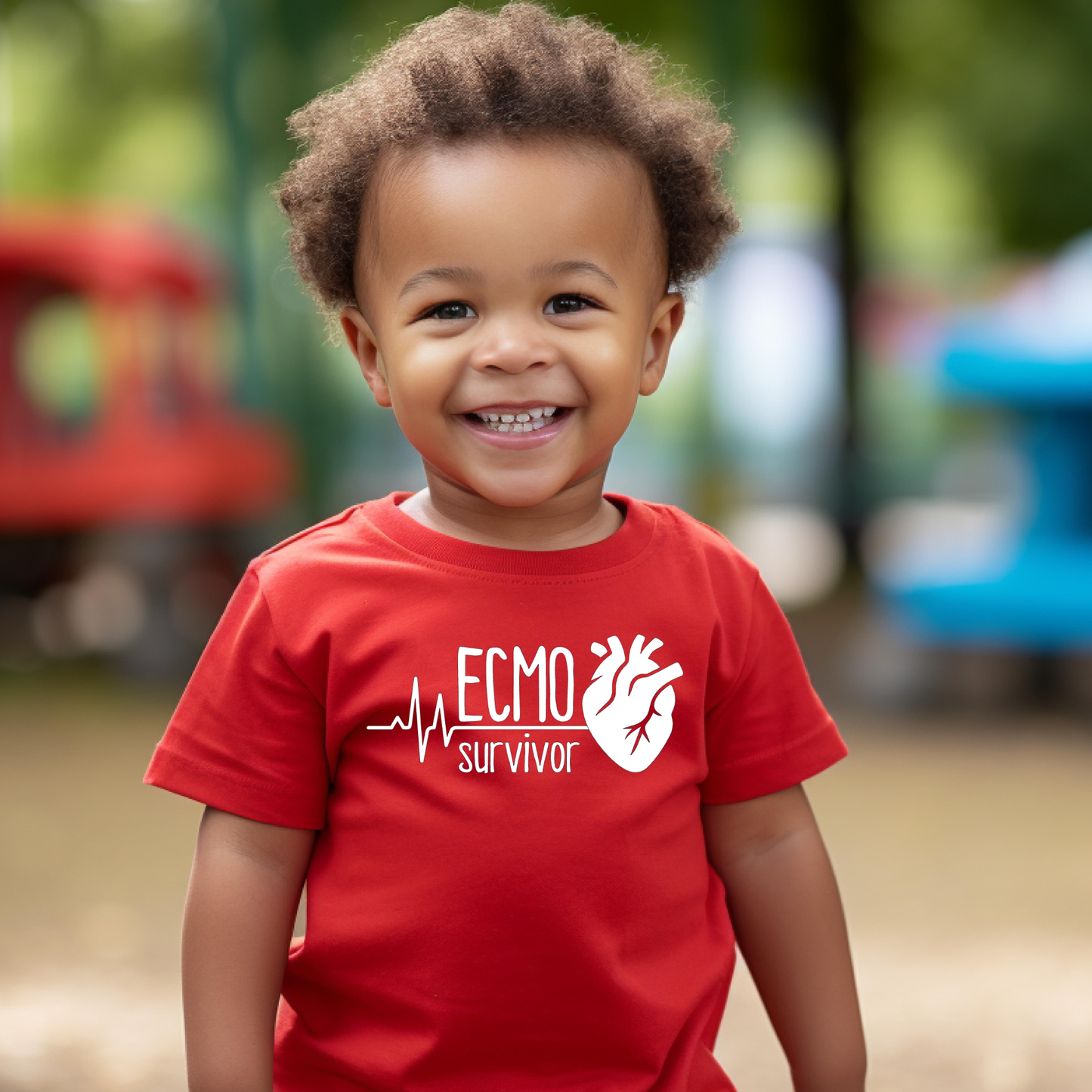 ECMO Survivor CHD Awareness | Heart Warrior-Kids Tee