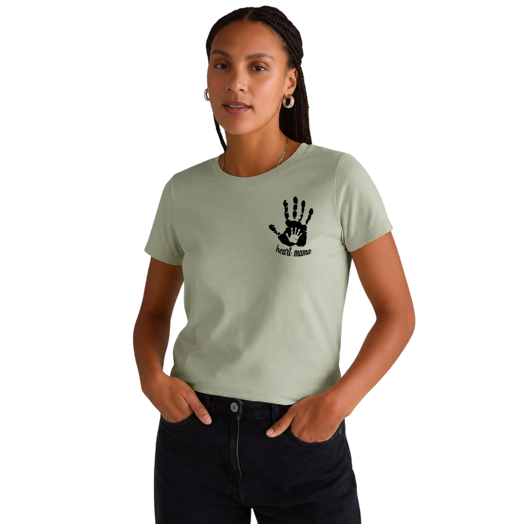 Handprint Heart Mama Tee | CHD Awareness Apparel