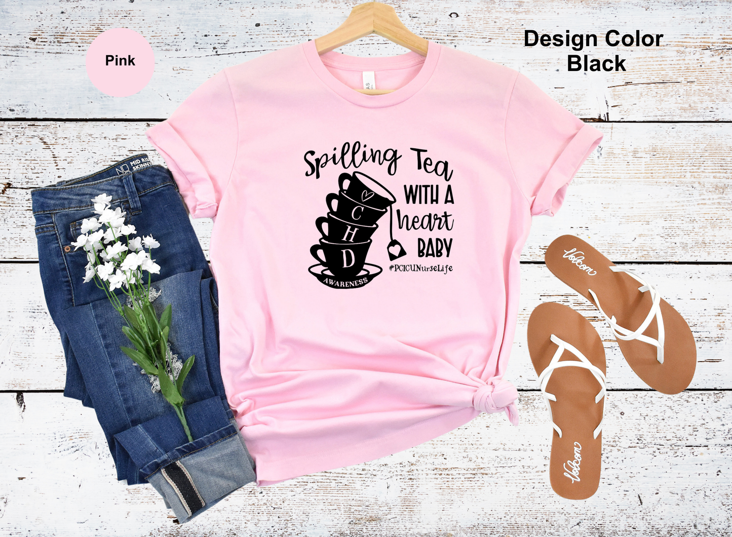 Spillin' Tea-CHD Awareness Shirt