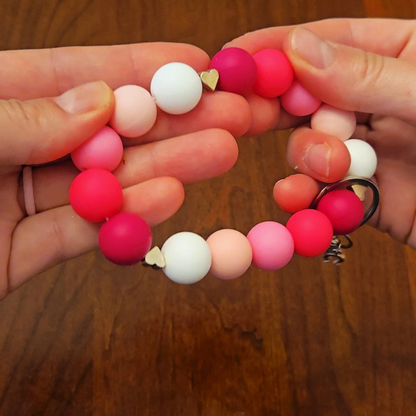 Silicone Elastic Wristlet Keychain|Heart