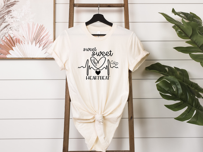 CHD Awareness Shirt for Moms – Premium Bella Canvas Comfort | Wear Your Child's Heart Beat with Pride | Sweet Sweet Heartbeat
