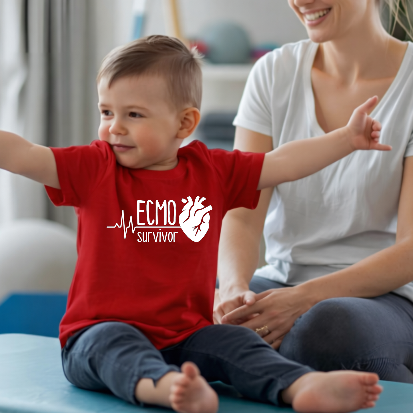 ECMO Survivor CHD Awareness | Heart Warrior-Kids Tee