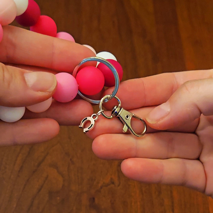 Silicone Elastic Wristlet Keychain|Heart