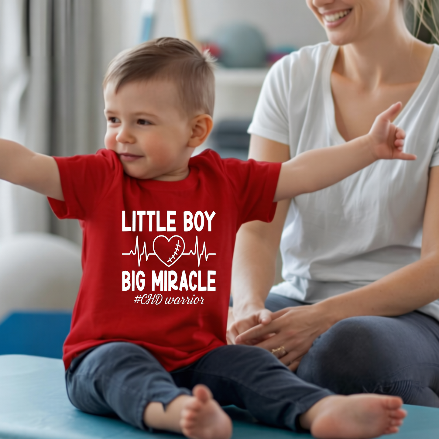 Little Boy- Big Miracles|CHD Awareness Heart Warrior Tee
