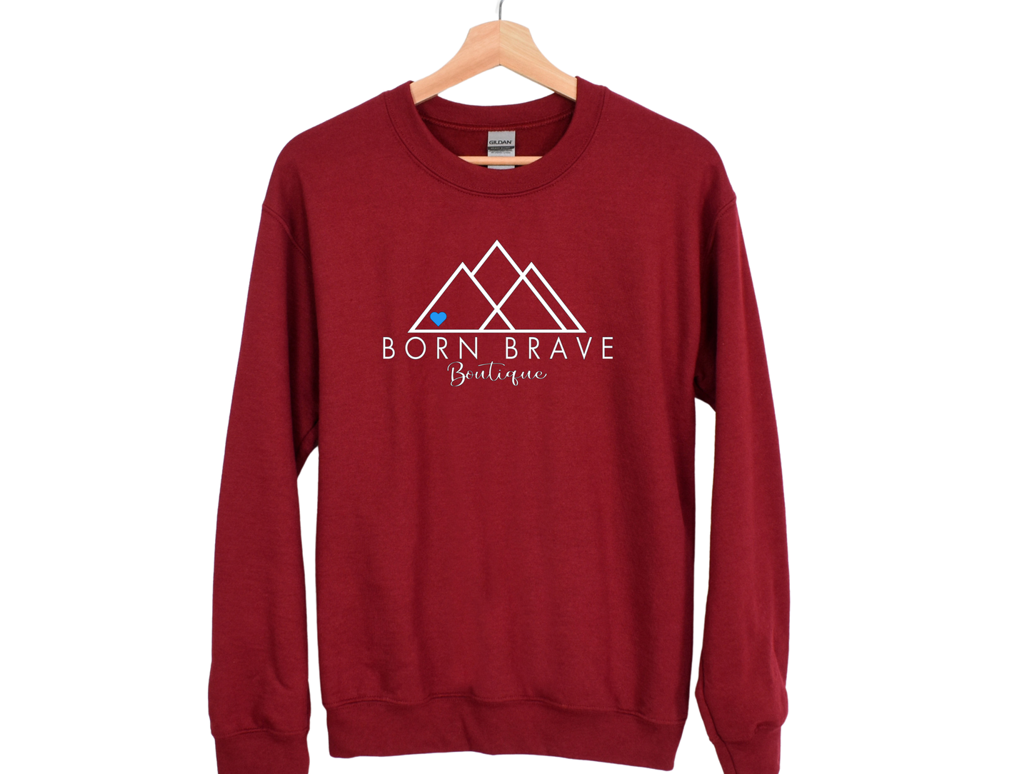 CHD Awareness Sweatshirt – Cozy Gildan Crewneck | Born Brave Logo with Customizable Birthstone Heart