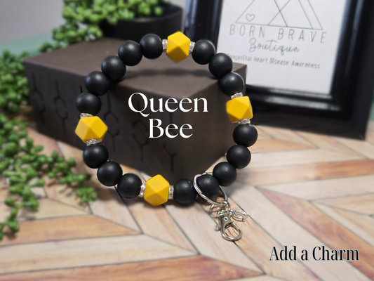 Wristlet-Silicone Beads-Queen Bee