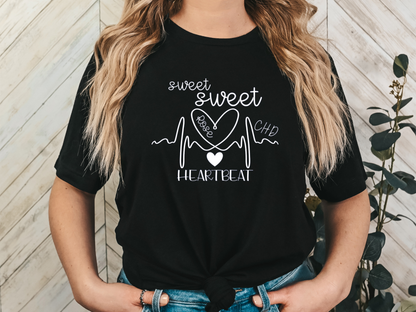 CHD Awareness Shirt for Moms – Premium Bella Canvas Comfort | Wear Your Child's Heart Beat with Pride | Sweet Sweet Heartbeat