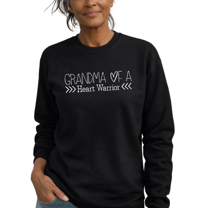 Heart Warrior Grandma Sweatshirt – Personalized Gildan Crewneck | CHD Awareness