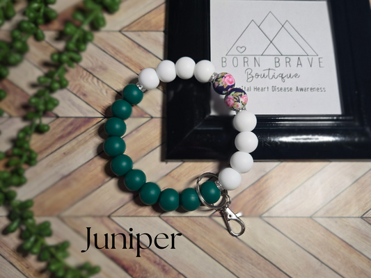 Wristlet-Silicone Beads-Juniper