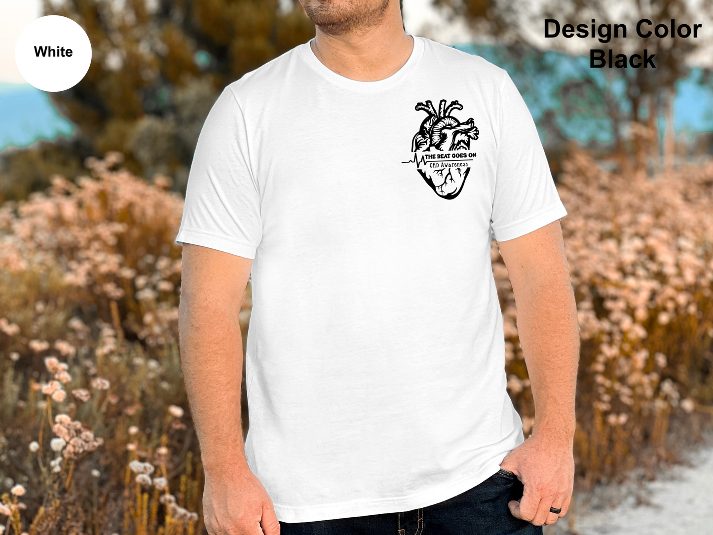 The Beat Goes On-CHD Awareness T-Shirt-Left Chest Placement