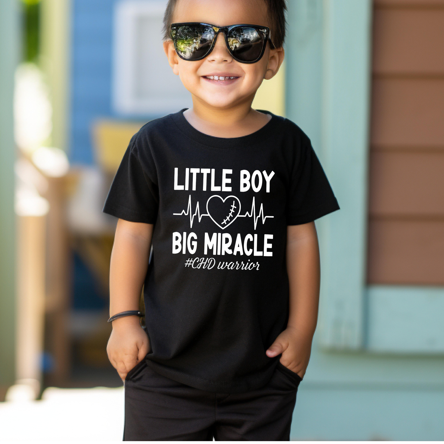 Little Boy- Big Miracles|CHD Awareness Heart Warrior Tee