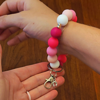 Silicone Elastic Wristlet Keychain|Heart