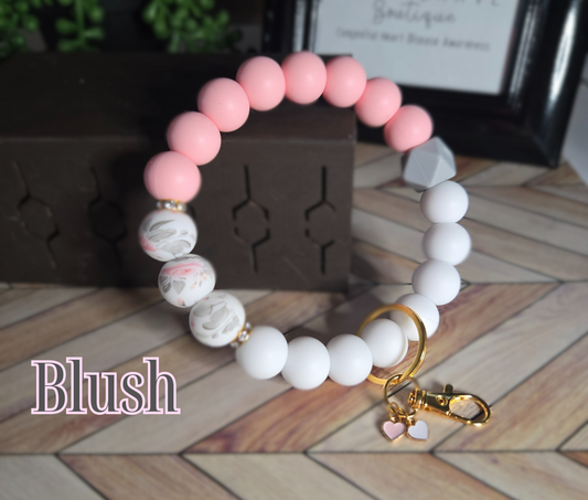 Wristlet-Silicone Beads-Blush