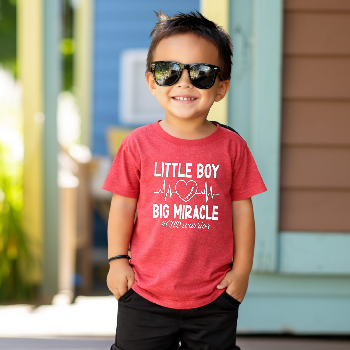 Little Boy- Big Miracles|CHD Awareness Heart Warrior Tee