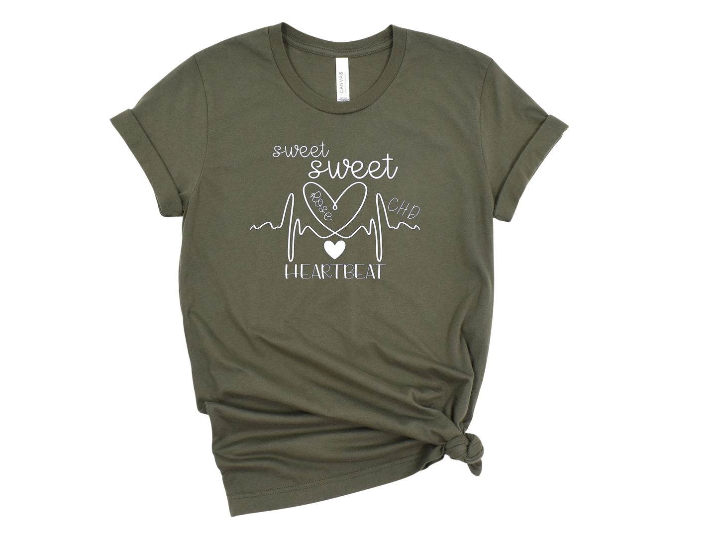 CHD Awareness Shirt for Moms – Premium Bella Canvas Comfort | Wear Your Child's Heart Beat with Pride | Sweet Sweet Heartbeat